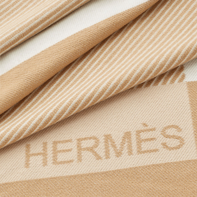 【HERMES】プレイドHリビエラ ひざ掛け ブランケット カシミヤ H Riviera blanket | Hermès USA